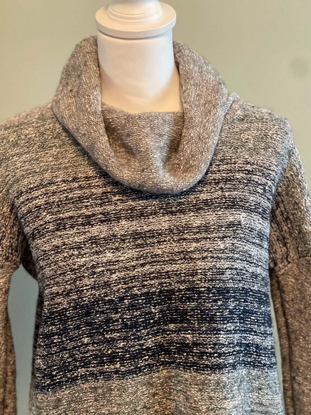 J.Jill Cozy Marled Stripe Cowl Neck Pullover Sweater Sz.S